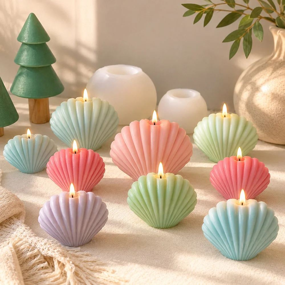Shell Silicone Mold for Candle, Soap and Resin 8068S silicone mold detail and cavity