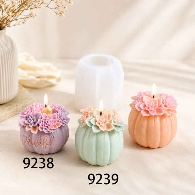 3D Pumpkin Pot Silicone Mold 9238 silicone mold detail and cavity