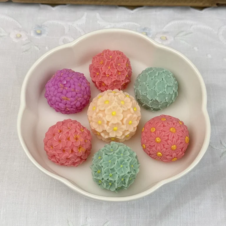 Hydrangea Flower Sphere Silicone Mold 1686 silicone mold detail and cavity