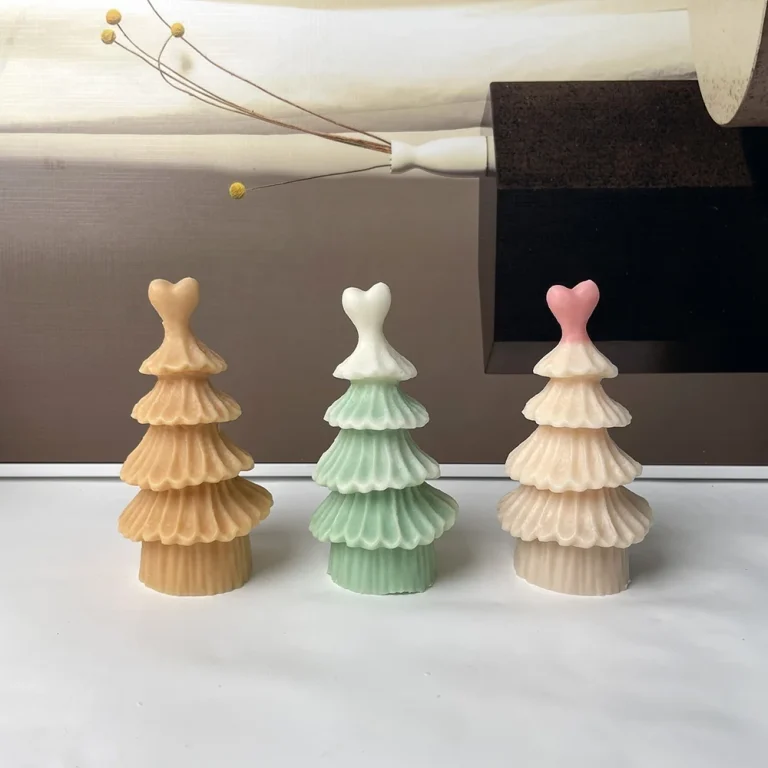 Flexible Christmas Tree Silicone Mold for Candle Making 8931 silicone mold detail and cavity