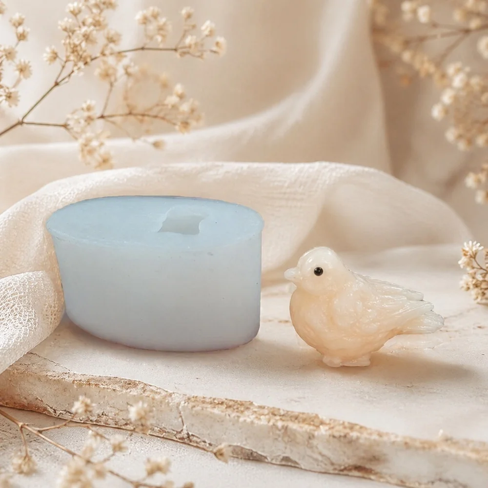 Bird Silicone Candle Mold BK8025 finished casting from the silicone mold