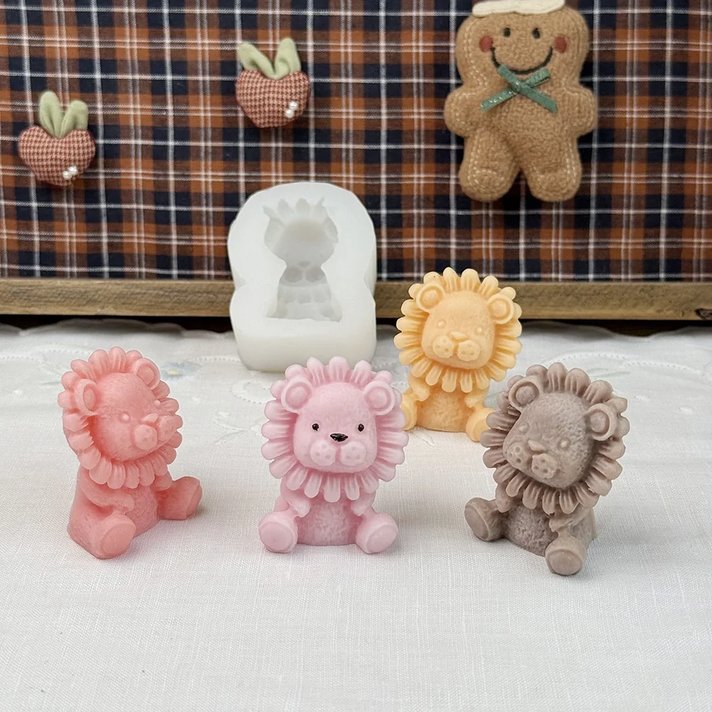 3D Sitting Cartoon Lion Silicone Mold 1689 finished casting from the silicone mold