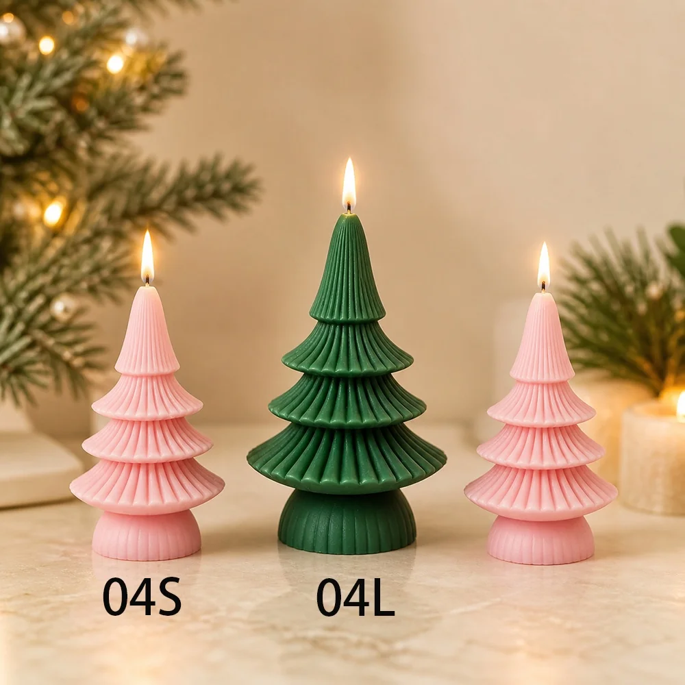 Christmas Tree Silicone Candle Mold 8604S mold in production at BK Silicone workshop