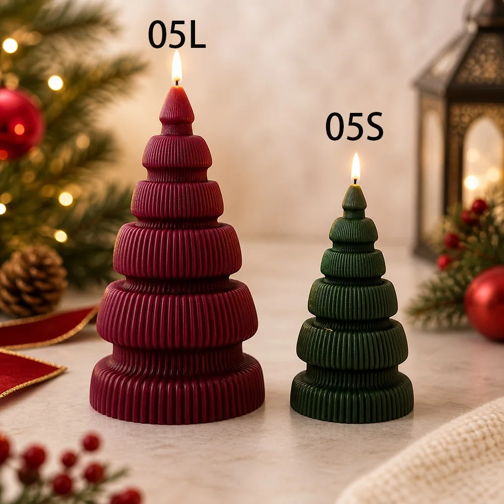 Christmas Tree Silicone Candle Mold 8615L mold in production at BK Silicone workshop