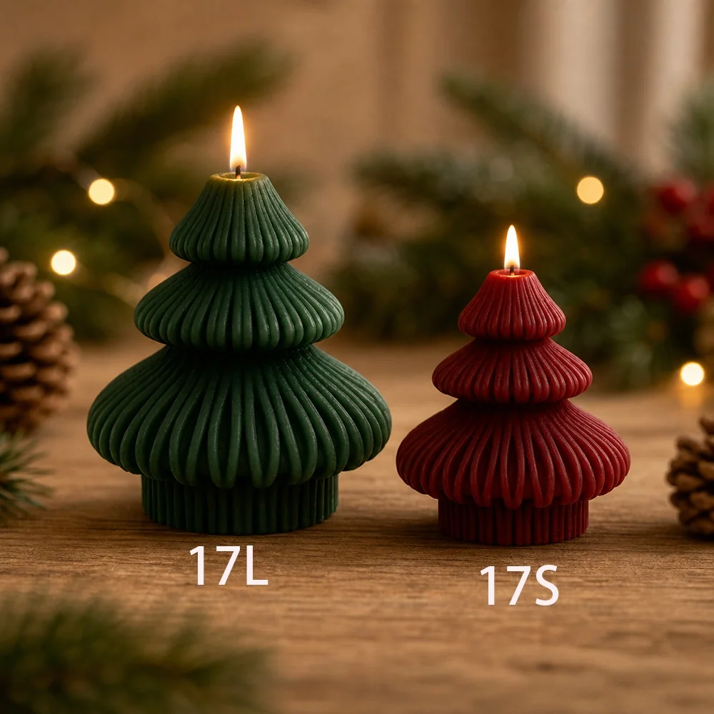 Christmas Tree Silicone Candle Mold 8617S mold in production at BK Silicone workshop