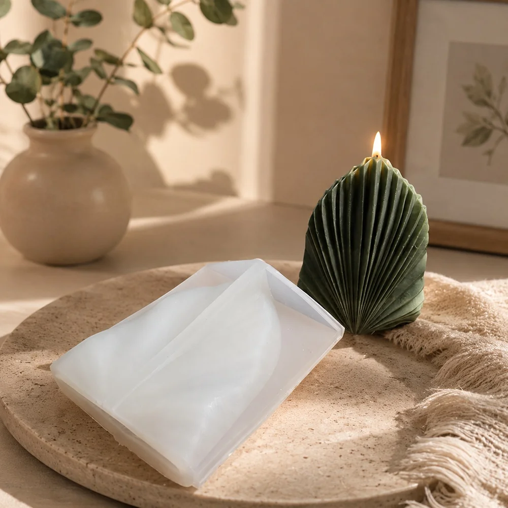 Pleated Leaf Silicone Candle Mold BK8046 mold in production at BK Silicone workshop