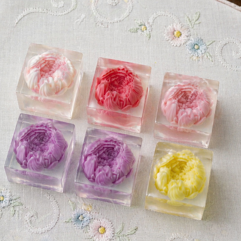 1700 - 牡丹花蜡烛硅胶模具