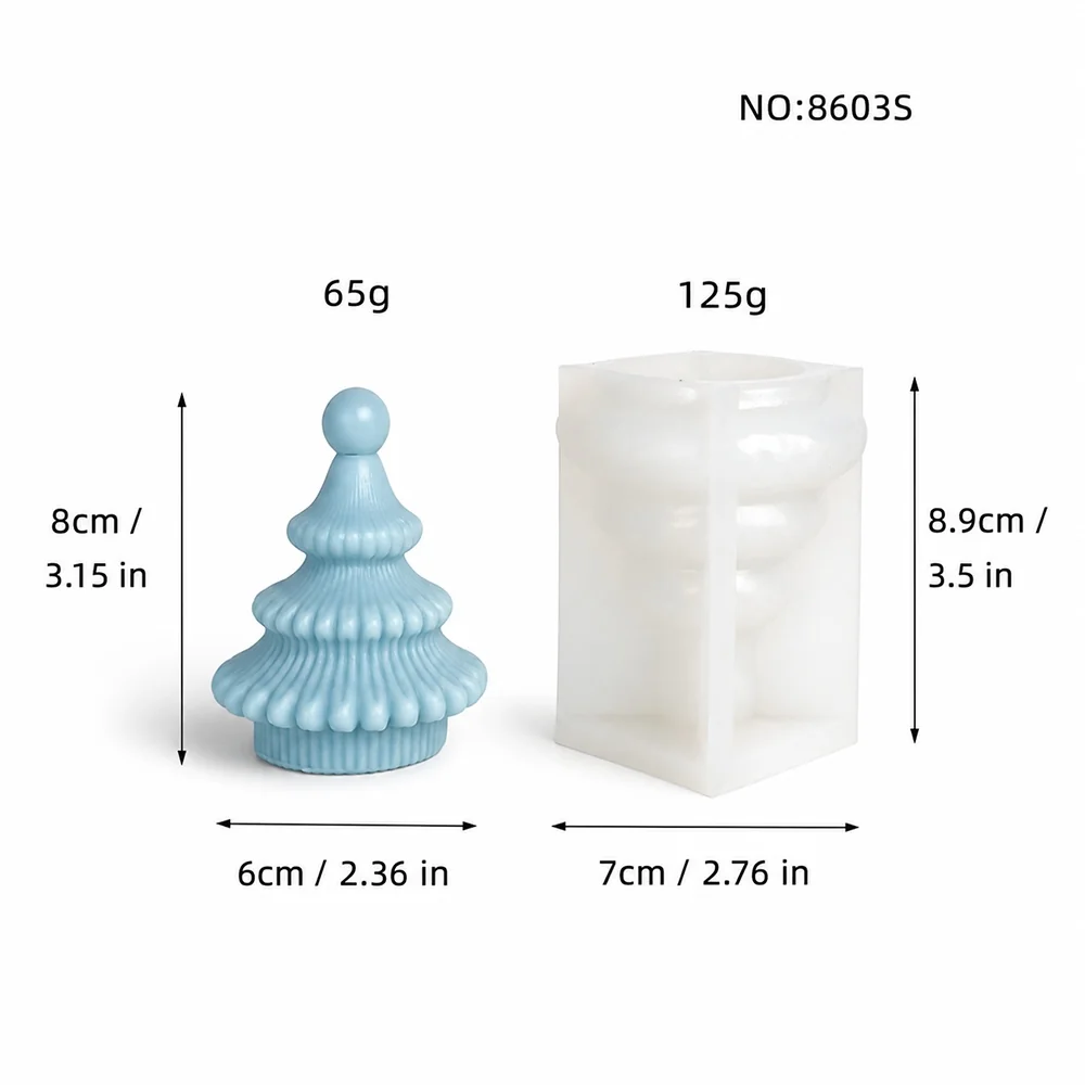 Christmas Tree Silicone Candle Mold 8603S silicone mold, 6×8cm finished size