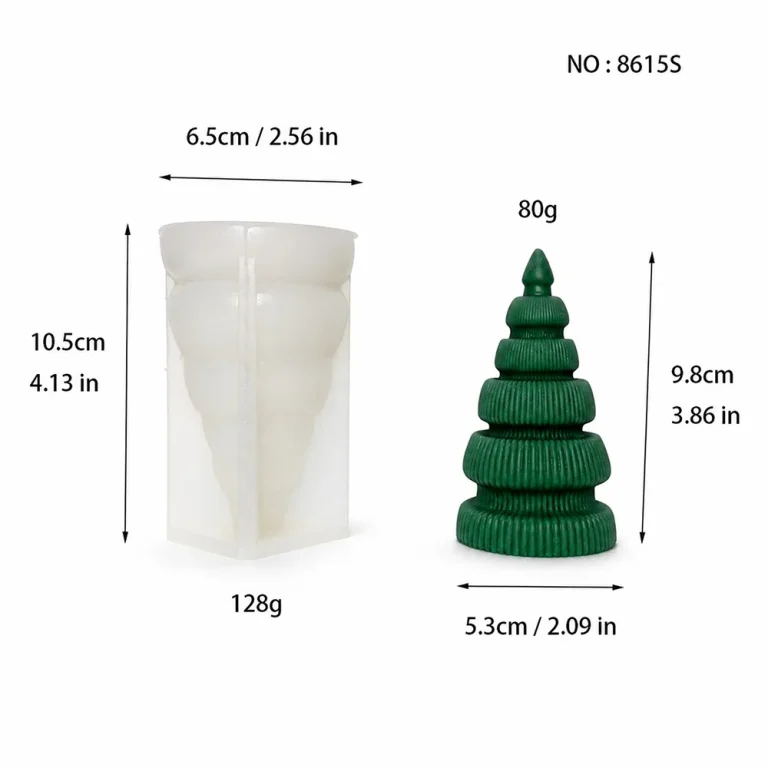 Christmas Tree Silicone Candle Mold 8615S silicone mold, 5.3×9.8cm finished size