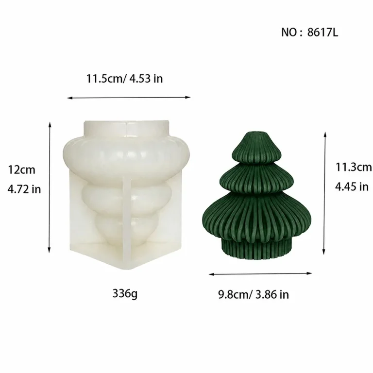 Christmas Tree Silicone Candle Mold 8617L silicone mold, 9.8×11.3cm finished size