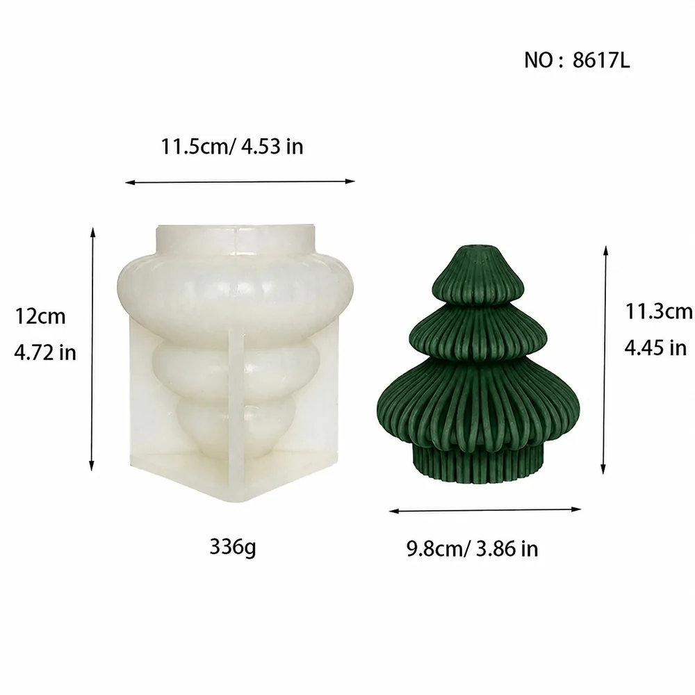 Christmas Tree Silicone Candle Mold 8617L silicone mold, 9.8×11.3cm finished size