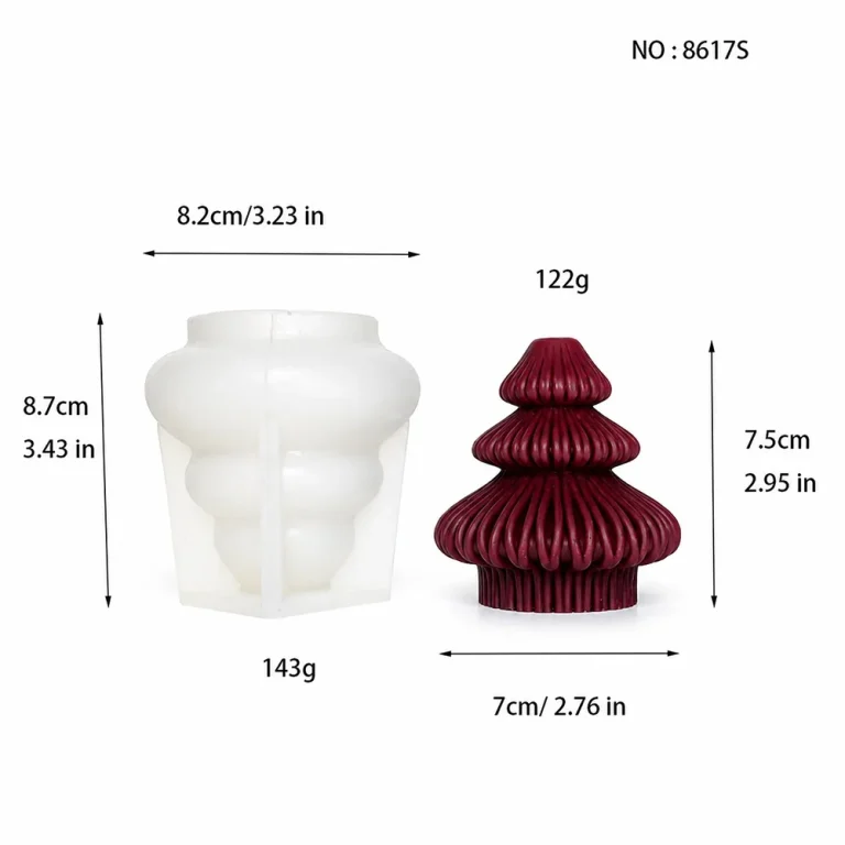 Christmas Tree Silicone Candle Mold 8617S silicone mold, 7×7.5cm finished size