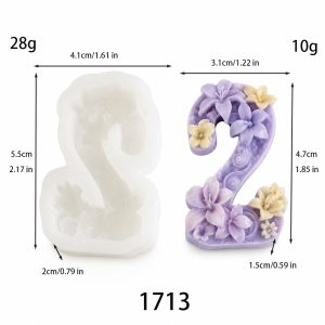 1713 Number 2 Candle Mold