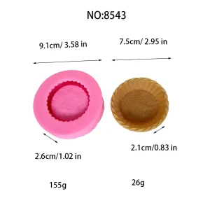 3D tart shell silicone mold 8543 for candle and resin crafts
