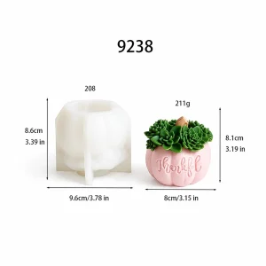 3D Pumpkin Pot Silicone Mold 9238 silicone mold, 8×8.1cm finished size