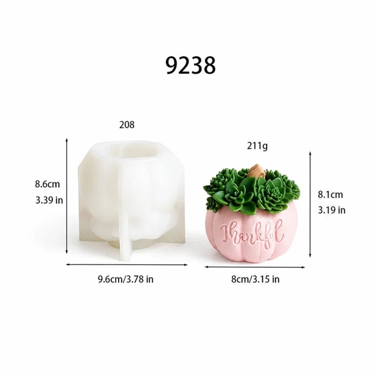3D Pumpkin Pot Silicone Mold 9238 silicone mold, 8×8.1cm finished size