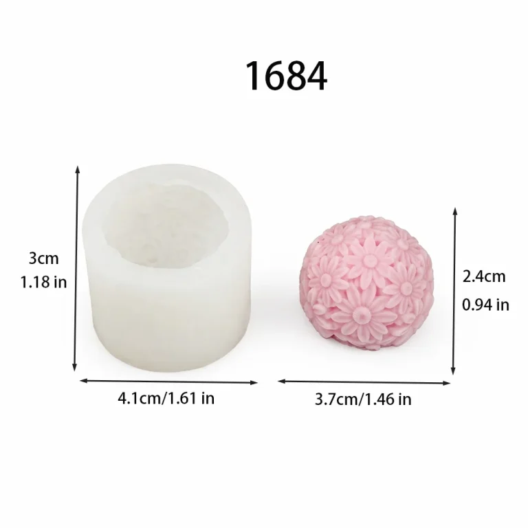 Daisy Flower Sphere Silicone Mold 1684 silicone mold, 3.7×2.4cm finished size