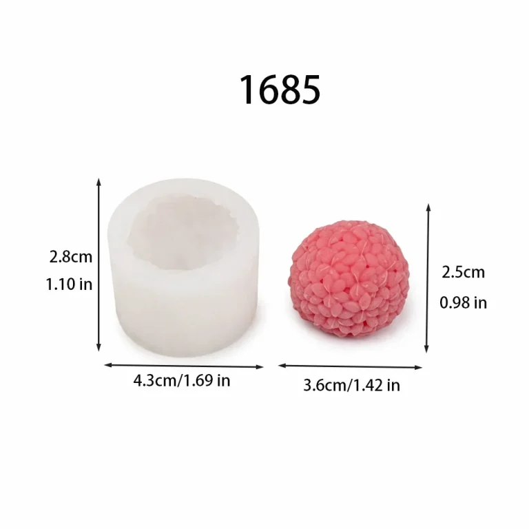 Petal Sphere Silicone Mold 1685 silicone mold, 3.6×2.5cm finished size