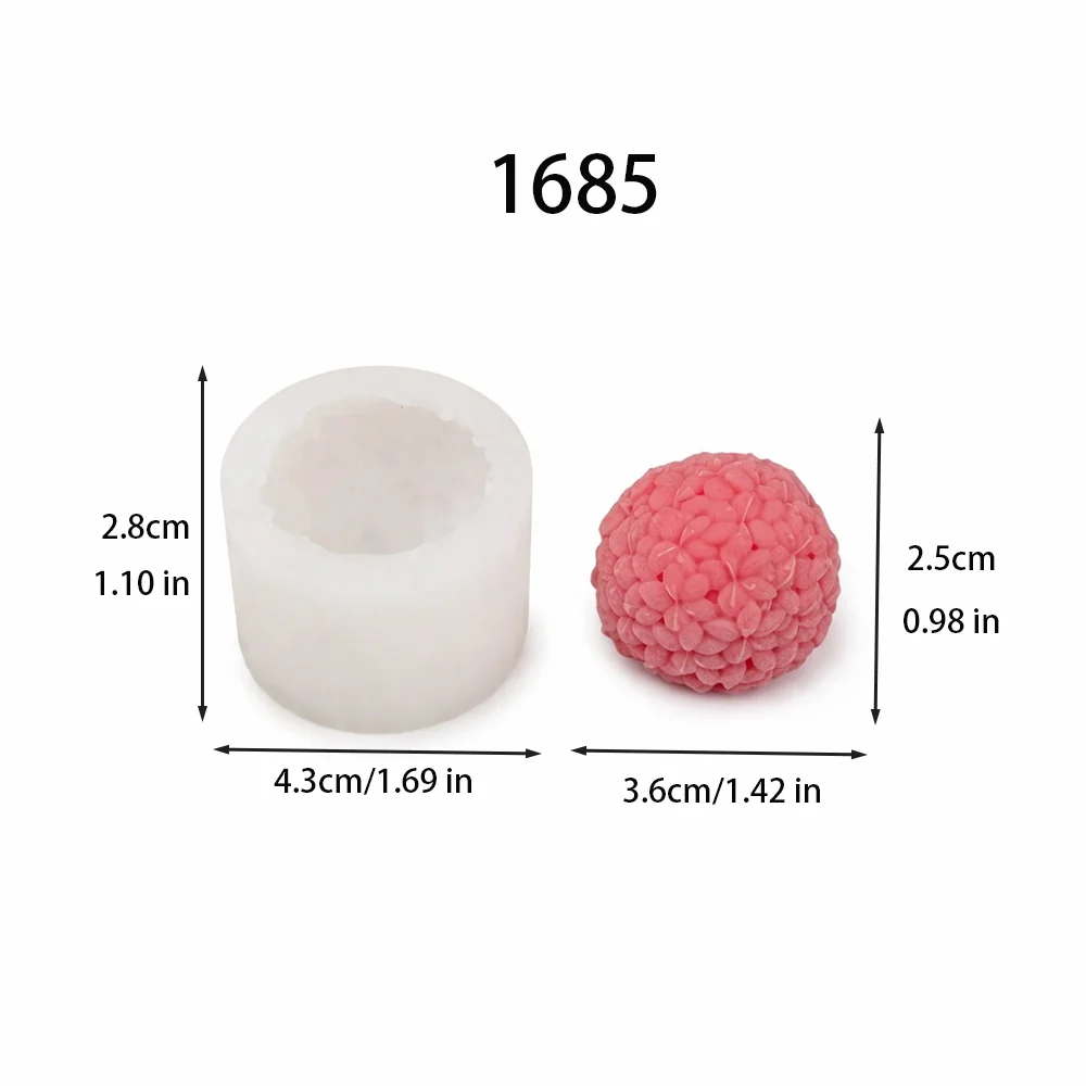1685 - 花瓣球硅胶模具