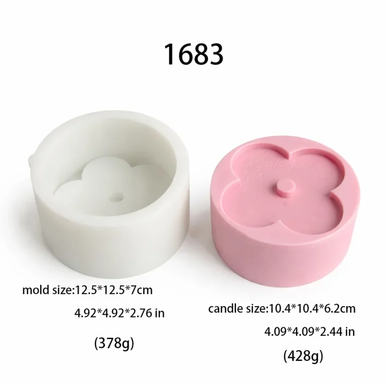 Four-Petal Flower Candle Silicone Mold 1683 silicone mold, 10.4×10.4×6.2cm finished size