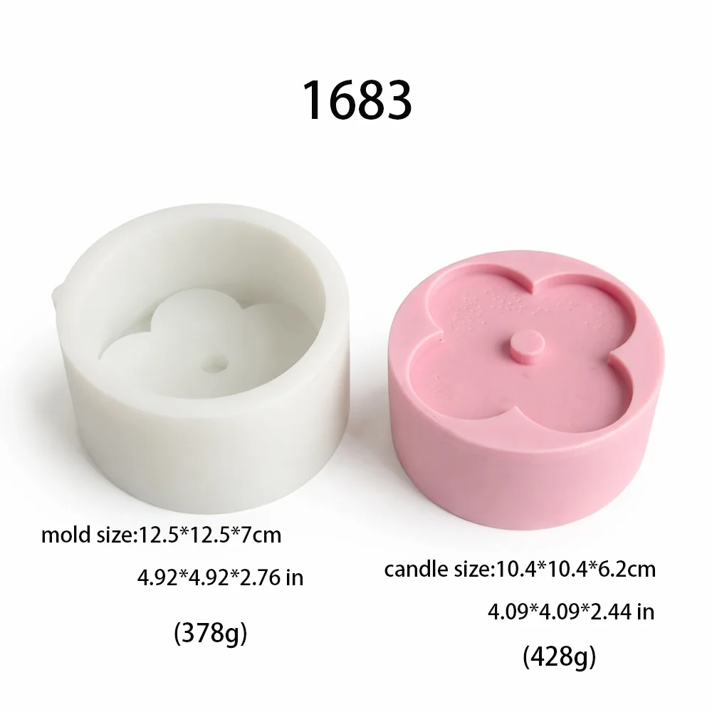 1683 - 四瓣花蜡烛硅胶模具