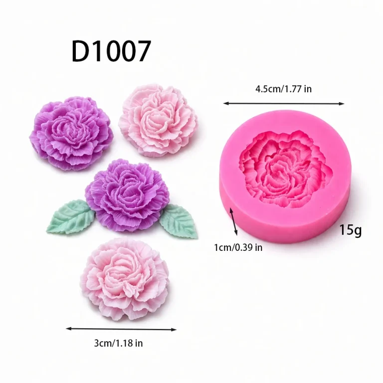 Carnation Flower Silicone Mold D1007 silicone mold, 3cm finished size