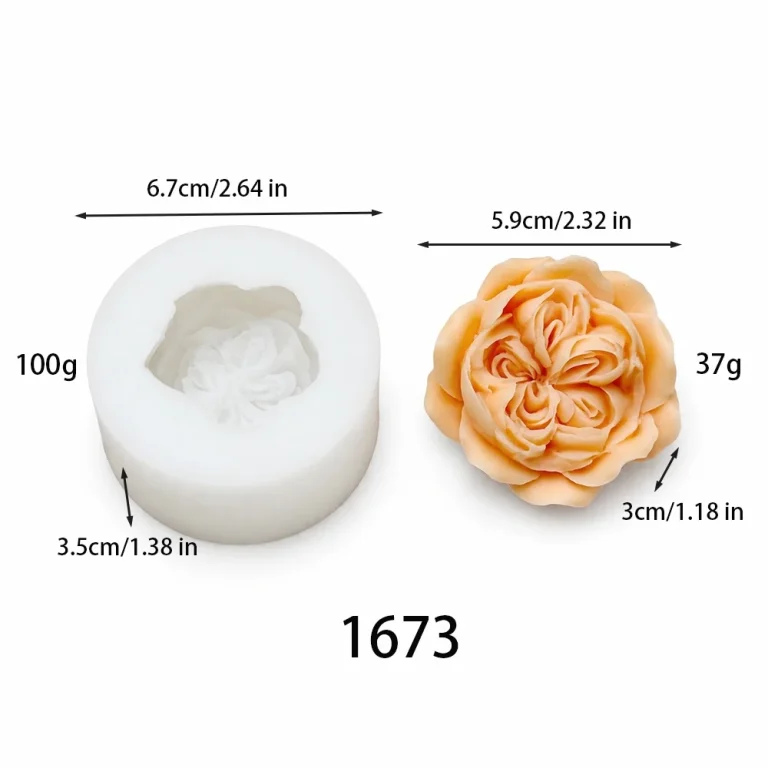 Rose Flower Silicone Mold 1673 silicone mold, 5.9×3cm finished size
