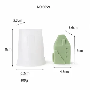 3D house silicone candle making mold 8059 for DIY craft casting
