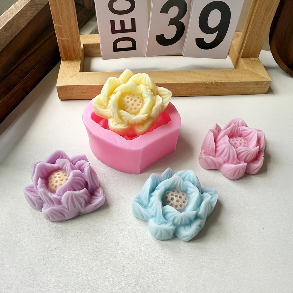 1481 - 立体莲花硅胶模具