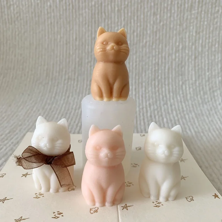 Sitting Sitting Cat Silicone Mold for Handmade Crafts 1410 silicone mold detail and cavity