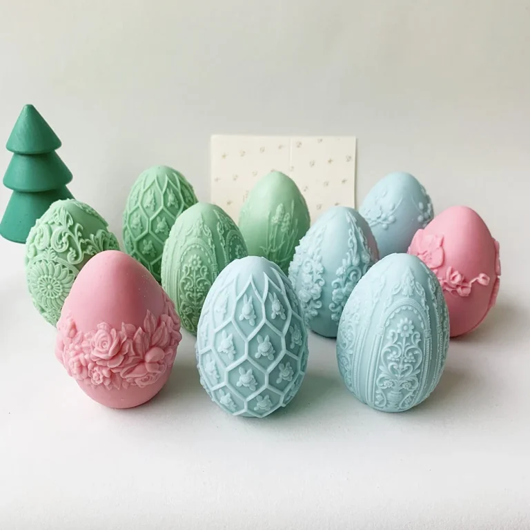 Rabbit Relief Easter Egg Silicone Mold for Wax, Soap and Resin Casting 9002 silicone mold detail and cavity
