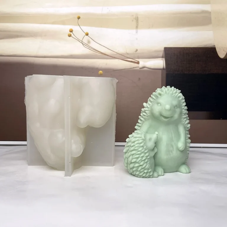 3D Mother and Baby Hedgehog Silicone Mold 9014 silicone mold detail and cavity