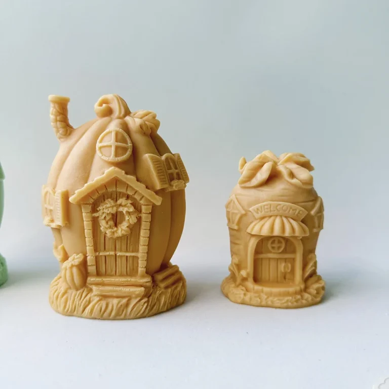 3D Pumpkin House Silicone Mold for Candle, Soap and Resin 9029 silicone mold detail and cavity