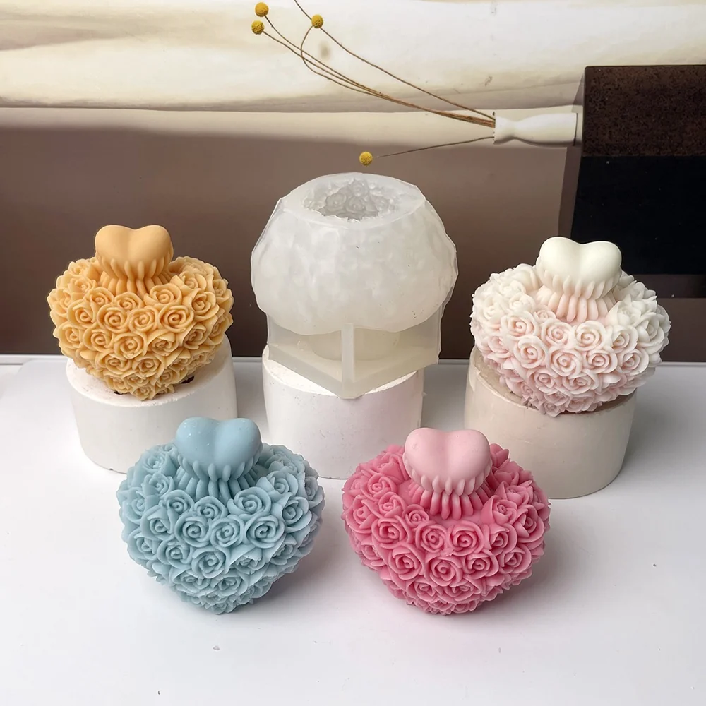 9026 - 玫瑰花簇拥心硅胶模具