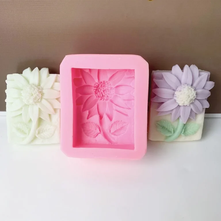 Sunflower Flower Silicone Mold 1212 silicone mold detail and cavity