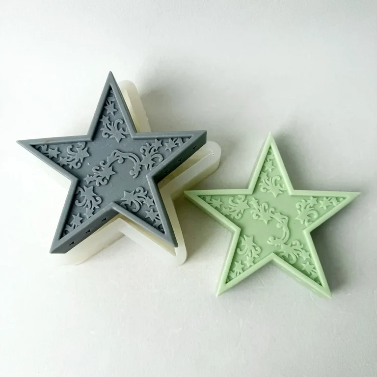 3D Star Silicone Candle Mold 1452 silicone mold detail and cavity