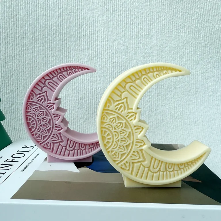 Flexible Mandala Moon Silicone Mold for Candle Making 1454 silicone mold detail and cavity