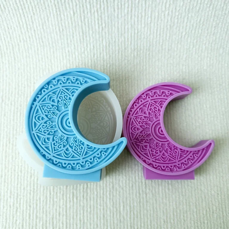 Mandala Crescent Silicone Mold for Candle, Soap and Resin 1456 silicone mold detail and cavity