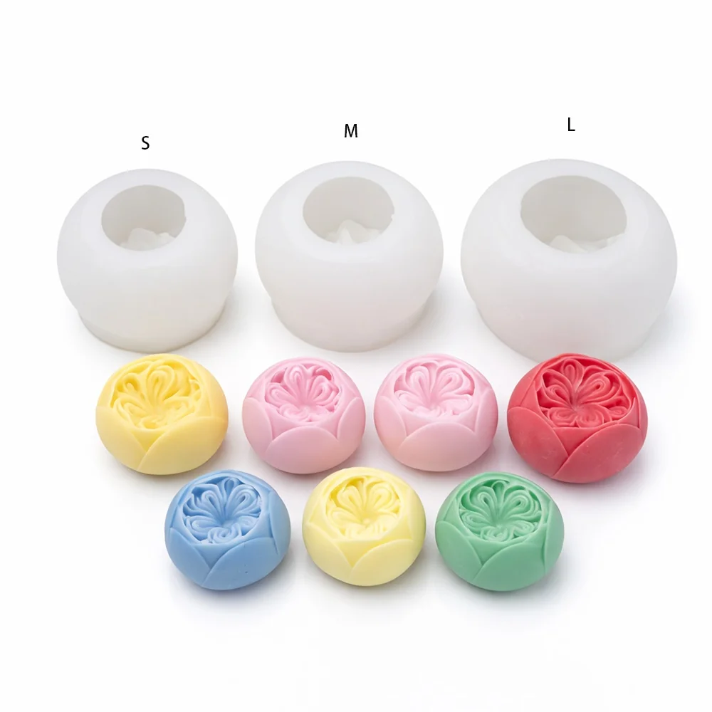 Silicone Candle Mold with 3D Flower Design 1645S silicone mold detail and cavity