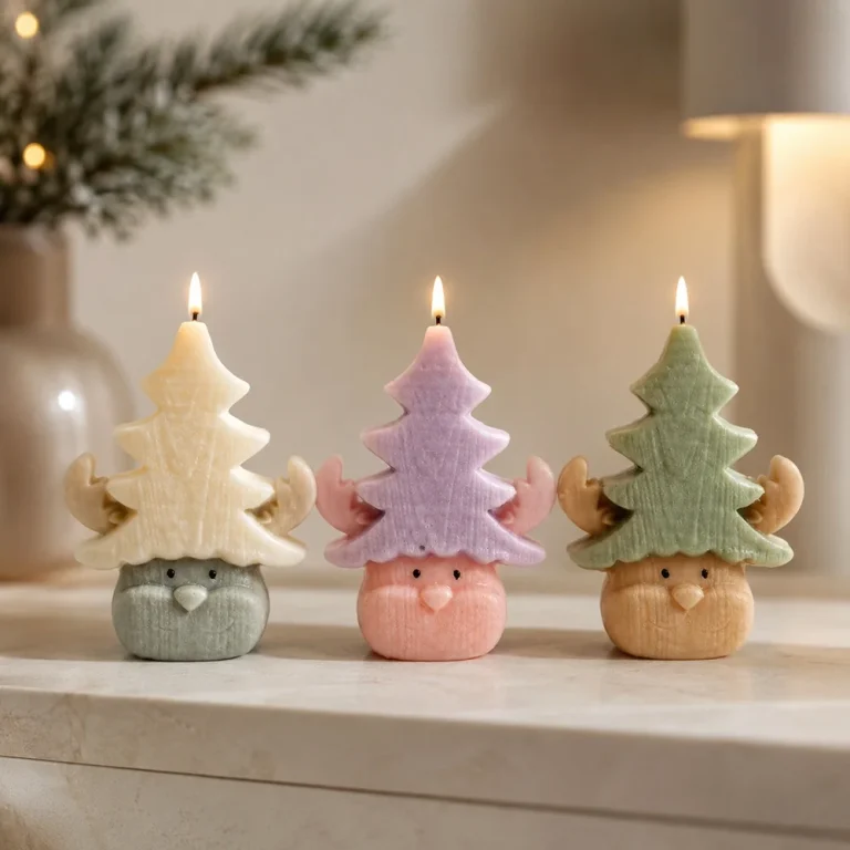 Flexible Christmas Tree Reindeer Silicone Mold for Candle Making 1582 silicone mold detail and cavity