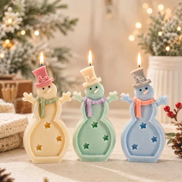 Snowman Silicone Mold for Candle, Soap and Resin 1583 silicone mold detail and cavity