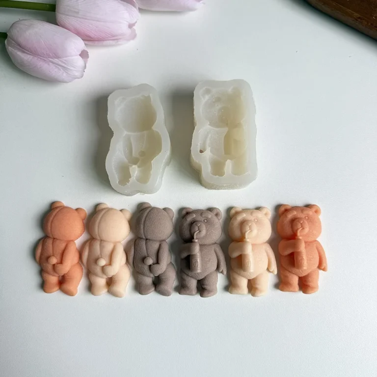 Sitting Teddy Bear Silicone Mold for Candle Making 1569 silicone mold detail and cavity