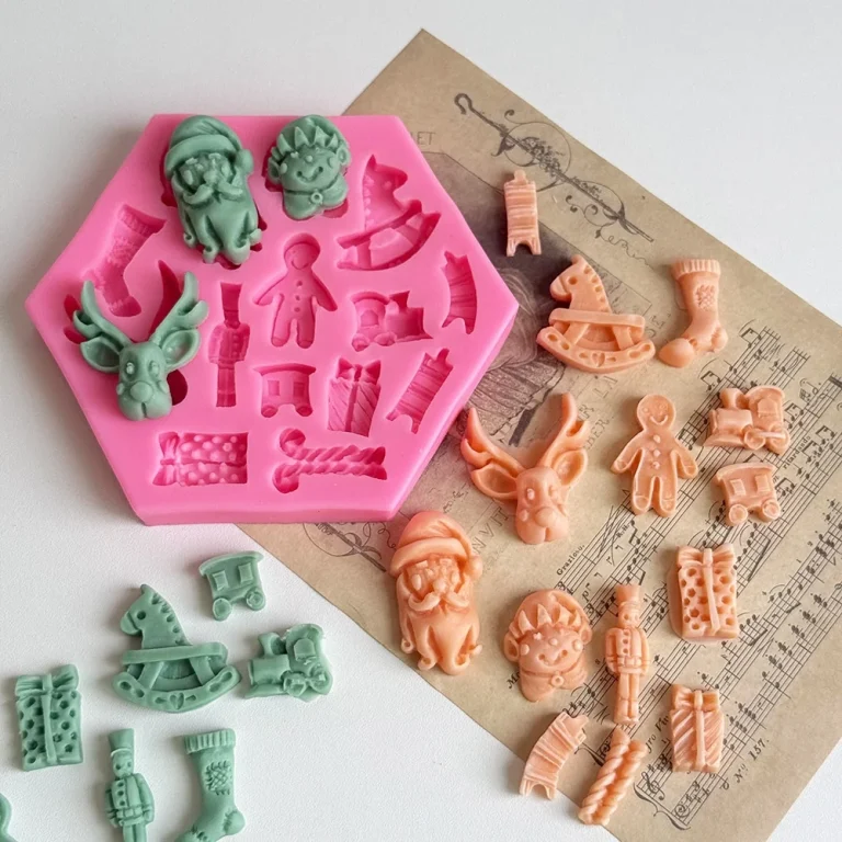 Christmas elements Silicone Mold for DIY Candle Making 1568 silicone mold detail and cavity