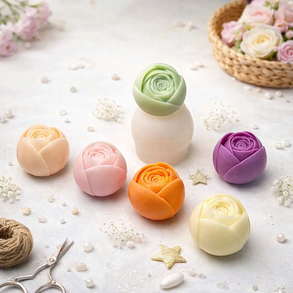 1558-1 - 1558L-立体玫瑰花苞硅胶模具