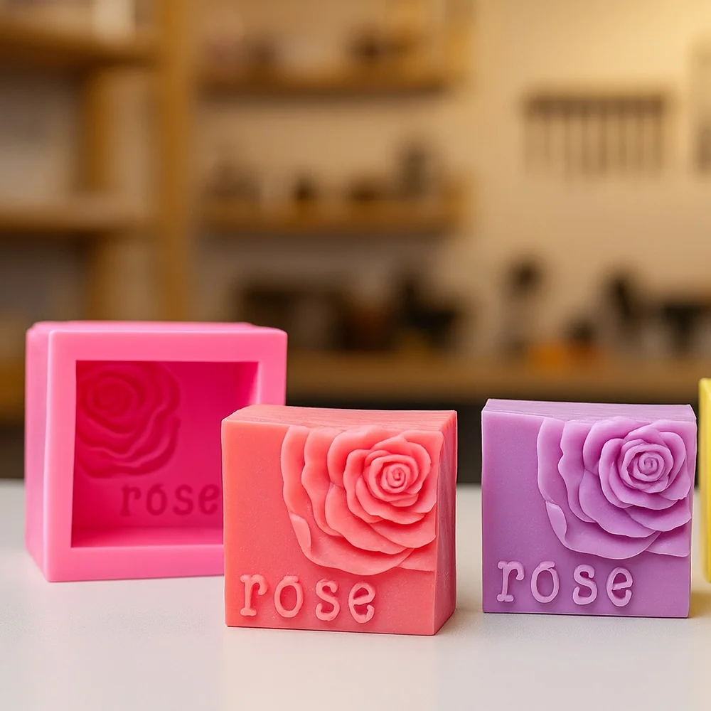 1553 - 立体玫瑰花硅胶模具