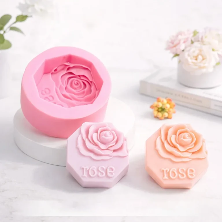Rose Silicone Candle Making Mold AF024 silicone mold detail and cavity