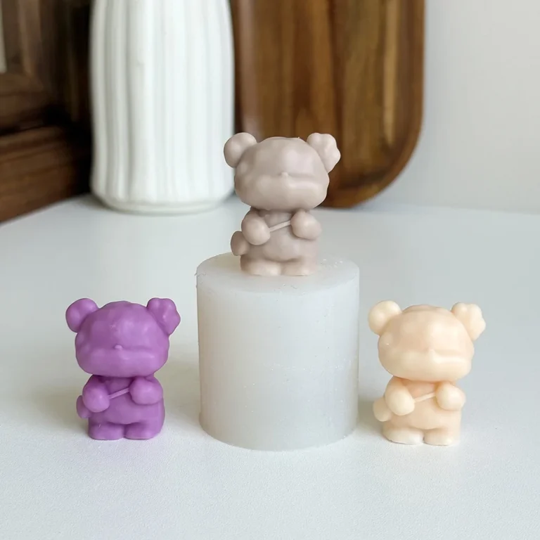 Sitting Bear Silicone Mold for Candle, Soap and Resin 1545 silicone mold detail and cavity
