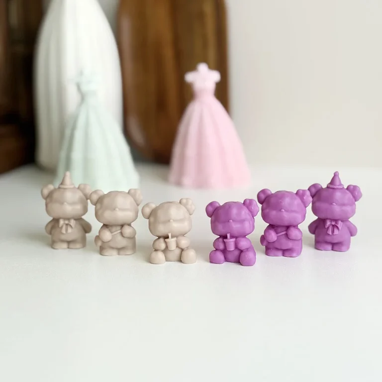 Standing Party Hat Bear Silicone Candle Making Mold 1547 silicone mold detail and cavity