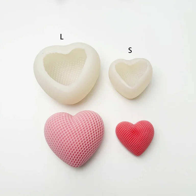 Flexible 3D Heart Silicone Mold for Candle Making 1524S silicone mold detail and cavity