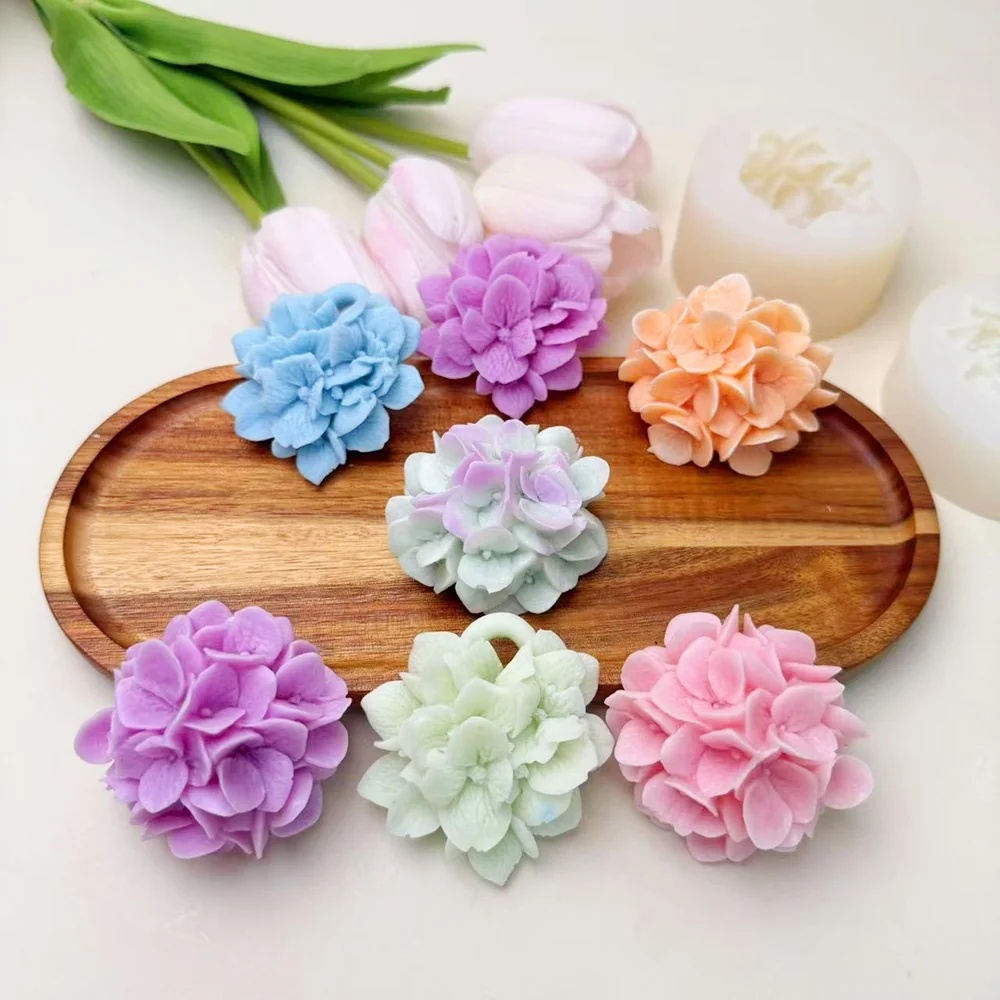 1522 - 绣球花簇硅胶模具